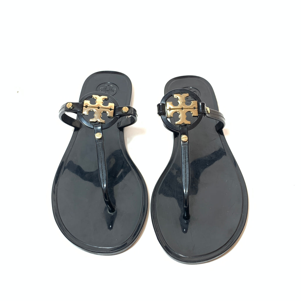 Tory Burch Black Miller Jelly Thong Sandals | Gently Used | | Secret Stash