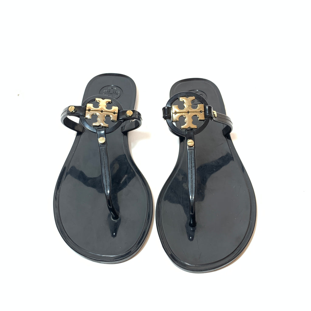 Tory Burch Black Miller Jelly Thong Sandals | Gently Used |