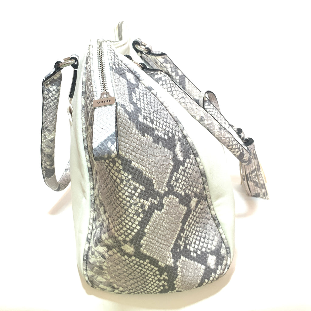 Guess White & Grey Snakeskin Tote | Brand New |