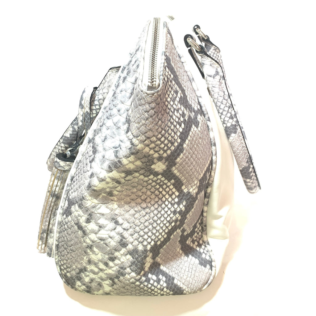 Guess White & Grey Snakeskin Tote | Brand New |