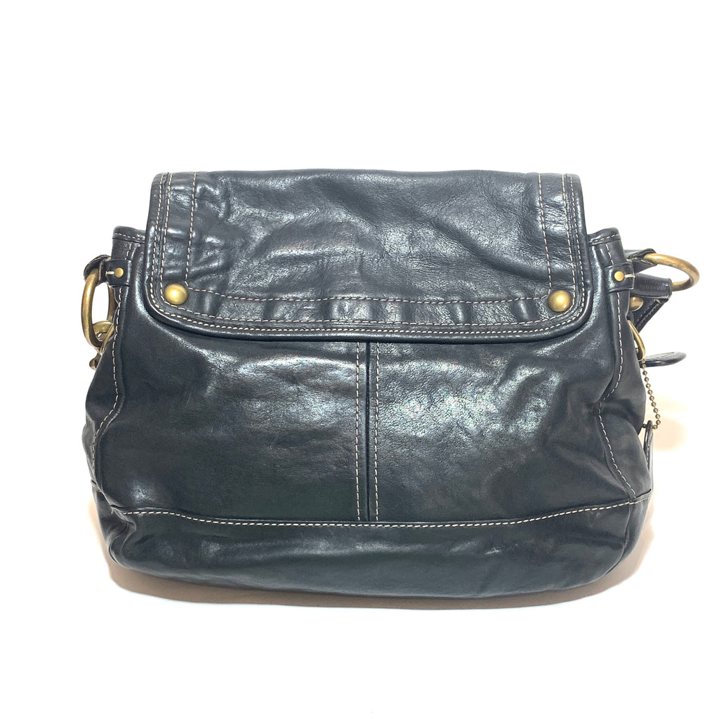 Coach Black Leather Vintage Shoulder Bag | Pre Loved |