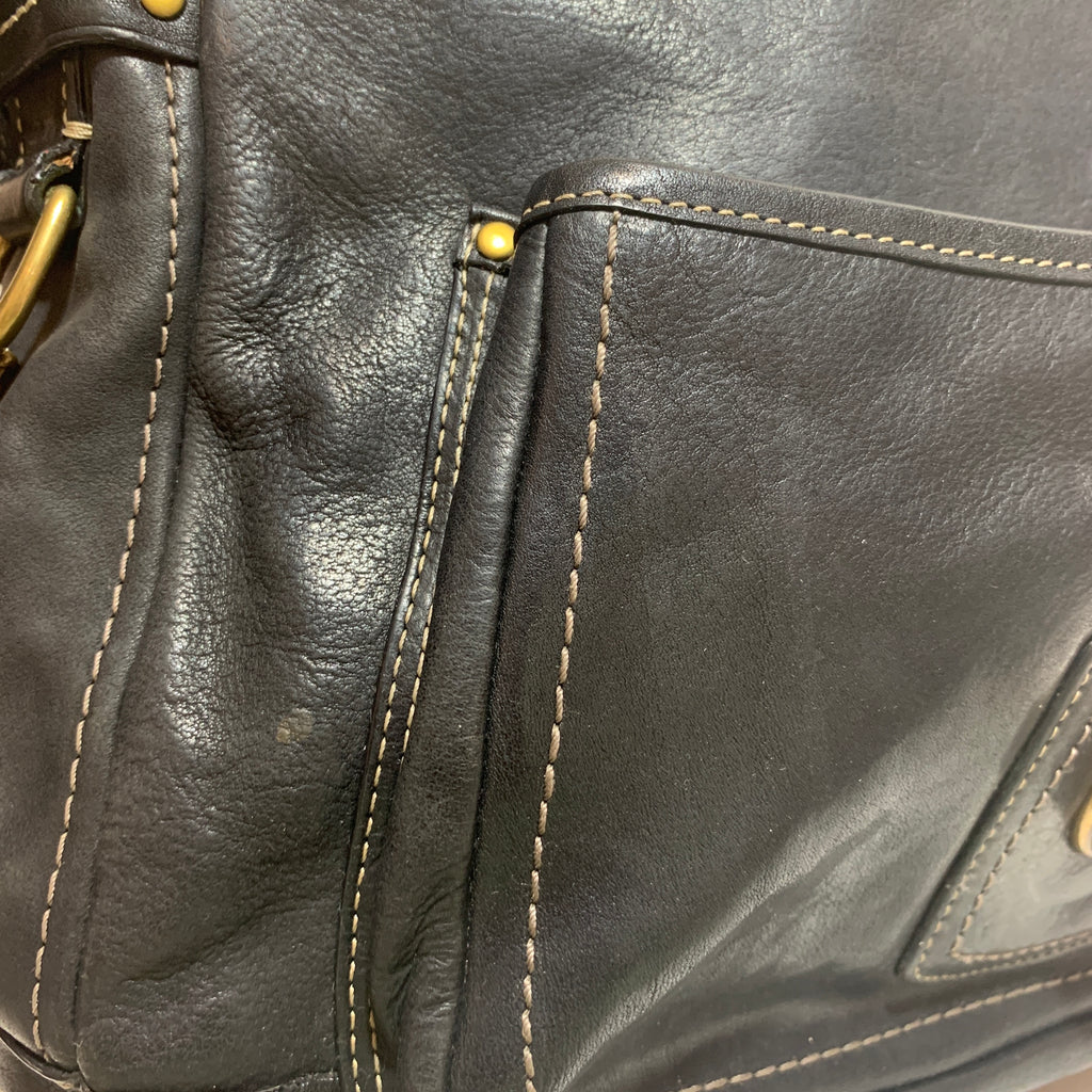 Coach Black Leather Vintage Shoulder Bag | Pre Loved |