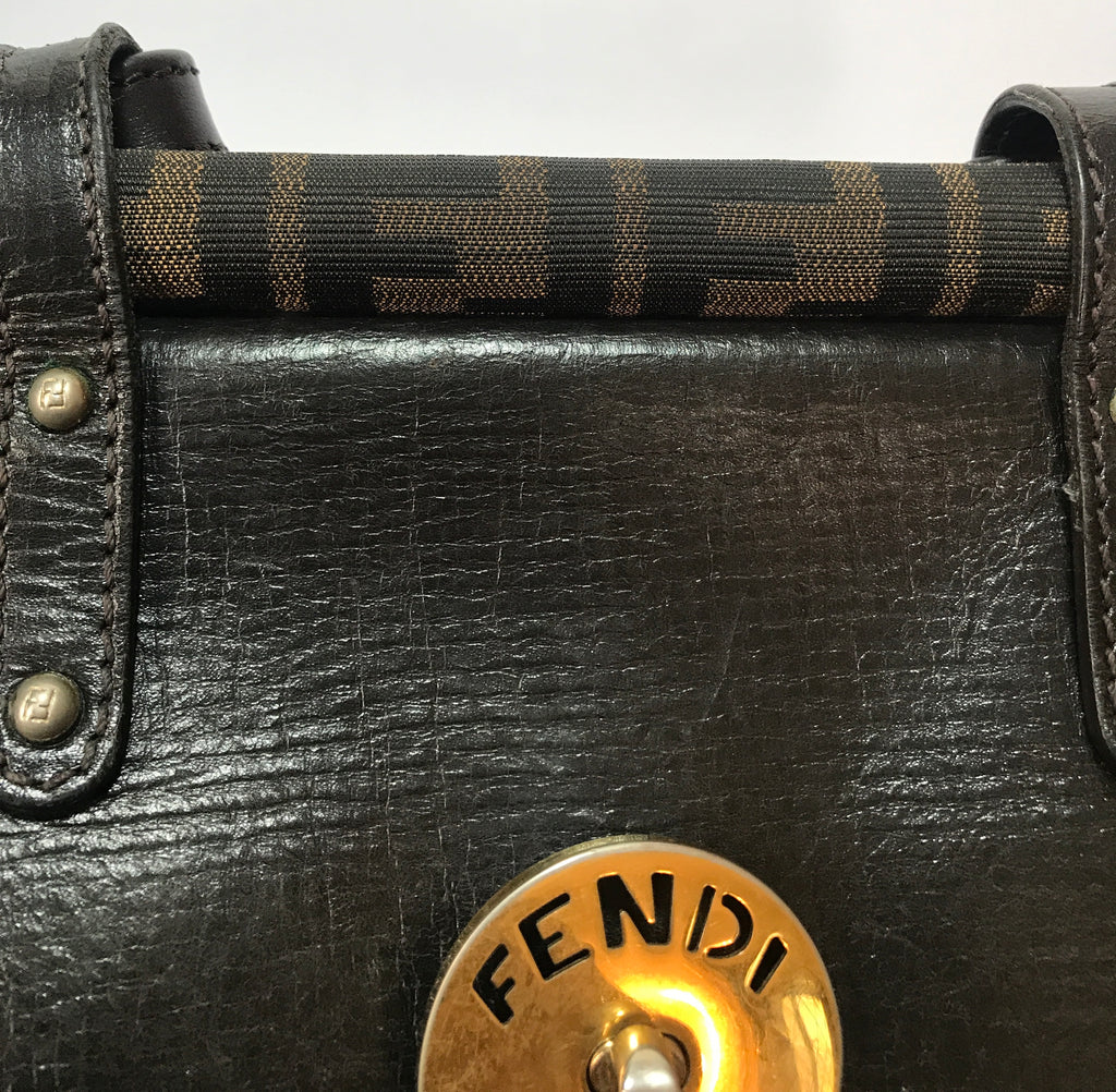 Fendi Tobacco Zucca Canvas/Leather Medium Magic Bag
