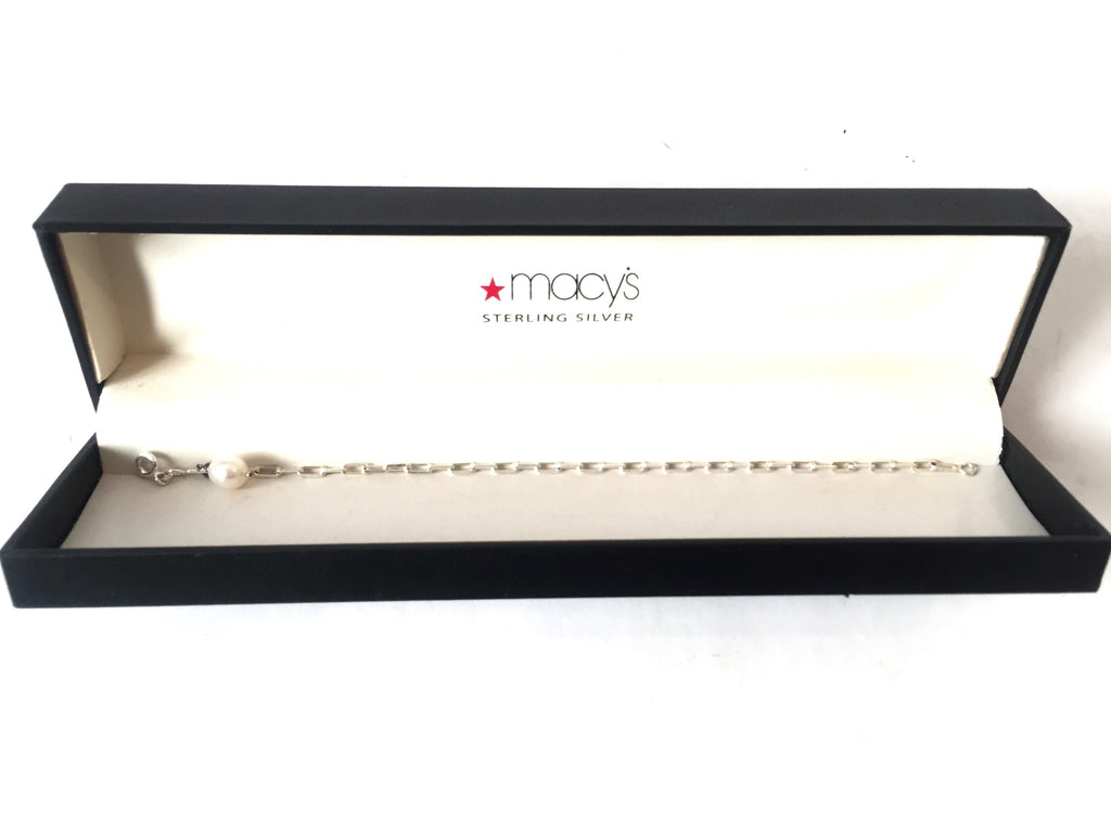 Macy's Silver Cultured Pearl Bracelet | Brand New |
