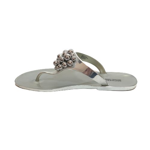 Michael Kors Silver 'KIRBY' Jelly Thong Sandals | Pre Loved |