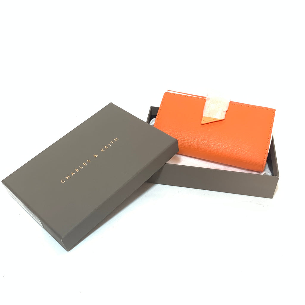 Charles & Keith Orange Bi-Fold Wallet | Brand New |