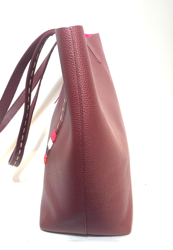 Kate Spade Maroon Pebbled Leather Snake Large Tote | Gently Used |