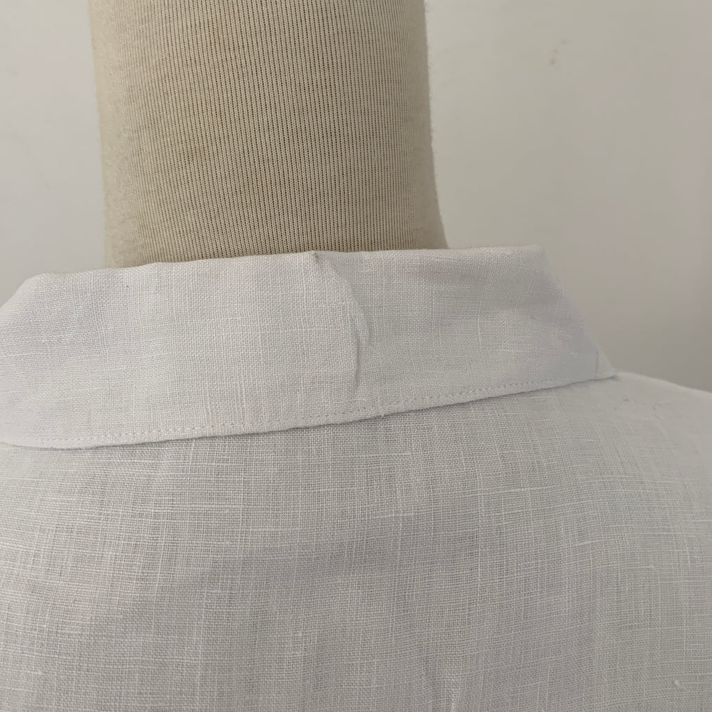 Mango White Short-sleeved Linen Shirt | Pre Loved |