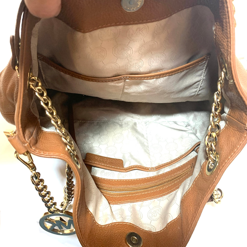 Michael Kors Brown Pebbled Leather Shoulder Bag | Pre Loved |