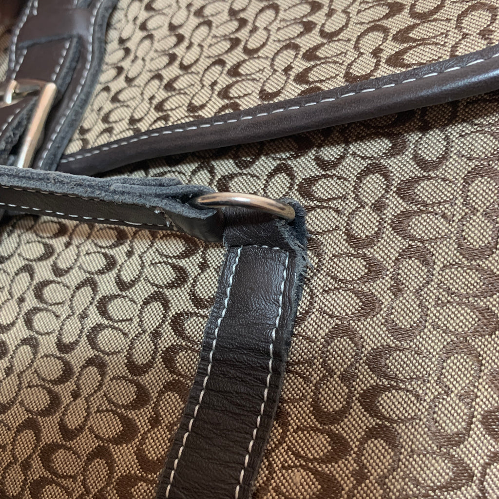 Coach Monogram Canvas & Brown Leather Shoulder Bag | Pre Loved |