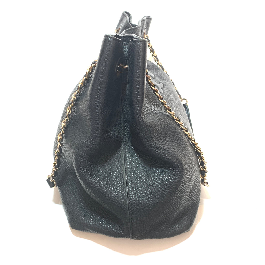 Tory Burch Thea Black Pebbled Leather Shoulder Bag | Pre Loved |