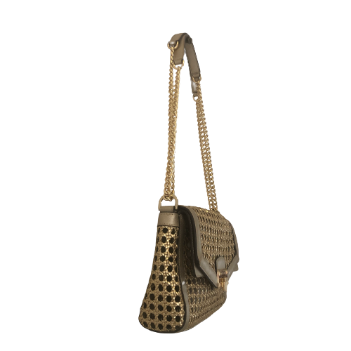 Michael Kors Gold Leather Mesh Bag | Gently Used |