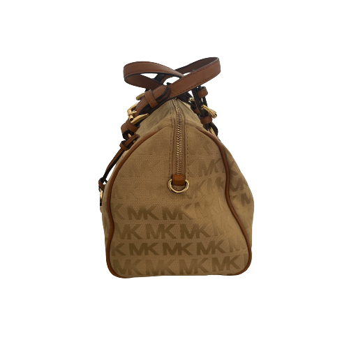Michael Kors Beige and Brown Monogram 'Grayson' Tote Bag | Pre Loved |