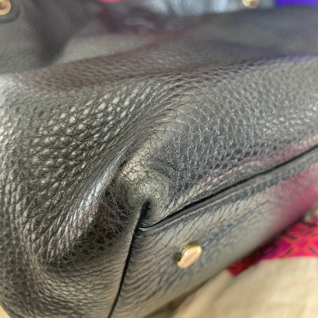 Tory Burch Thea Black Pebbled Leather Shoulder Bag | Pre Loved |