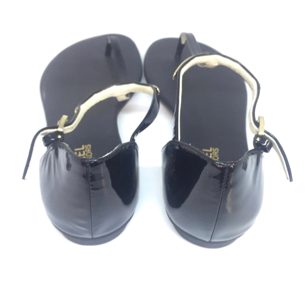 Michael Kors Black Leather Thong Sandals | Brand New |