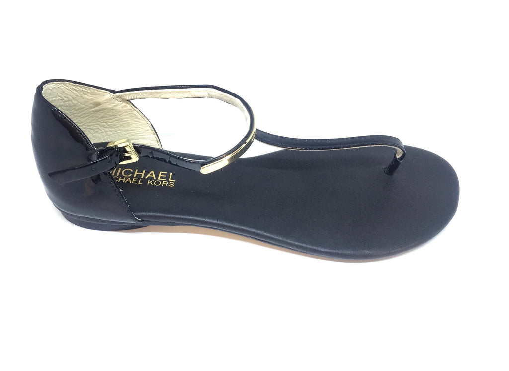 Michael Kors Black Leather Thong Sandals | Brand New |