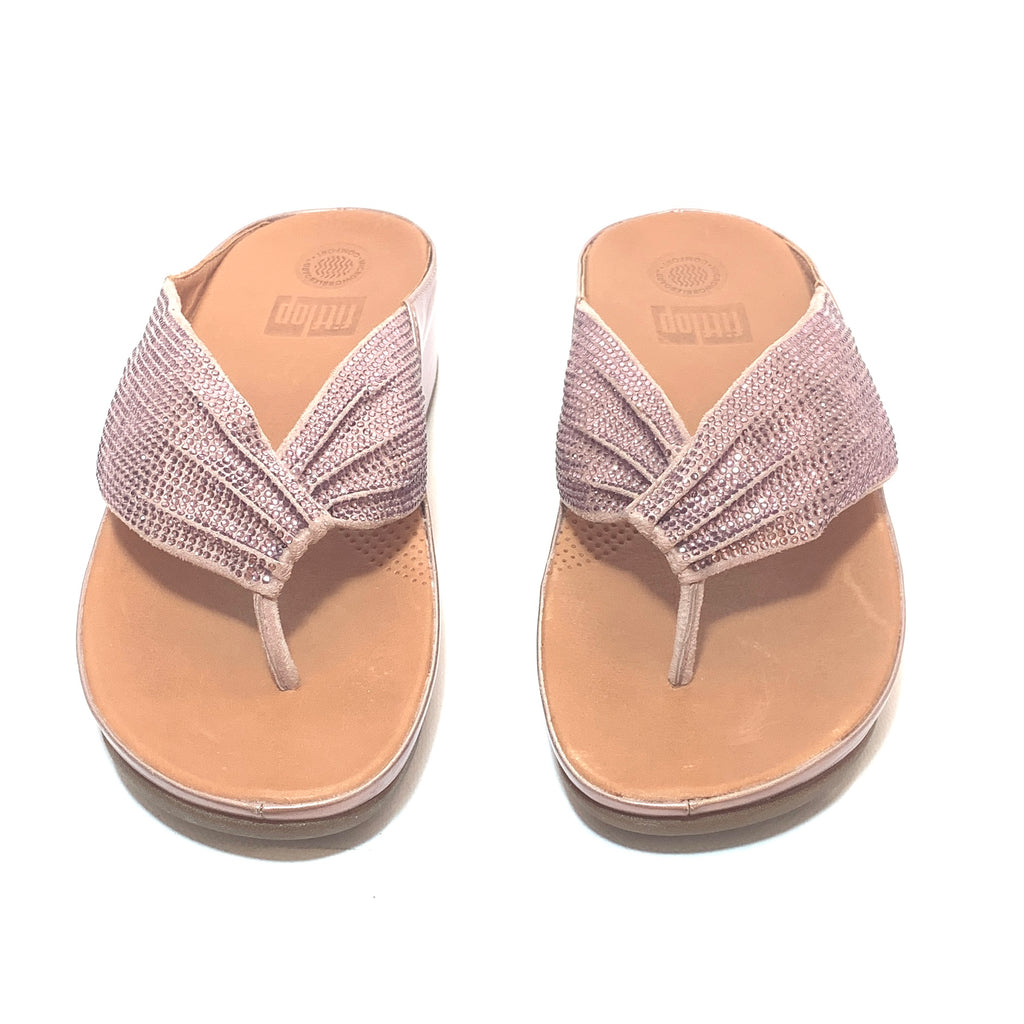 Fitflop Twiss Crystal Oyster Pink Sandals | Gently Used |