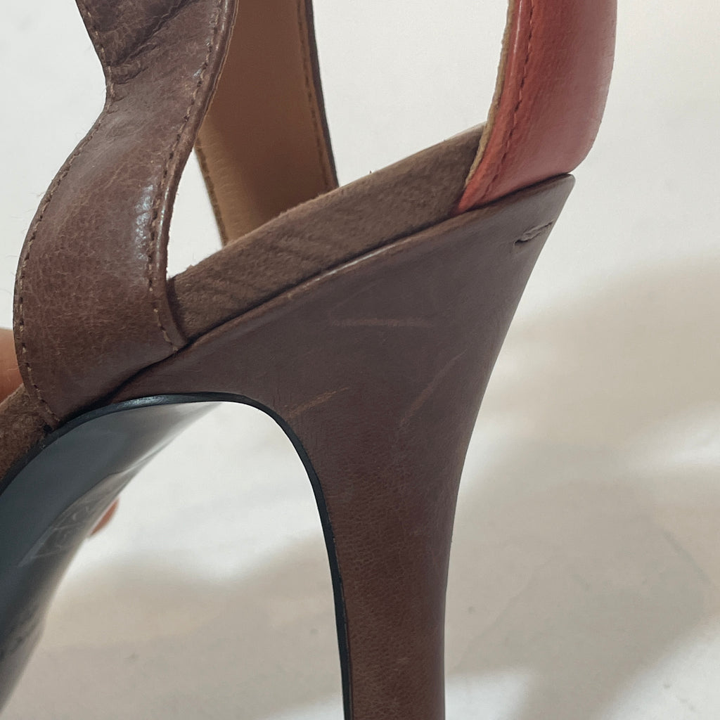Nine West Orange & Tan 'FRENCHYO' Heels | Gently Used |
