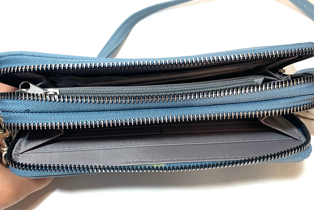 Kenneth Cole Reaction Blue Convertible Wallet Cross Body Bag | Brand New |