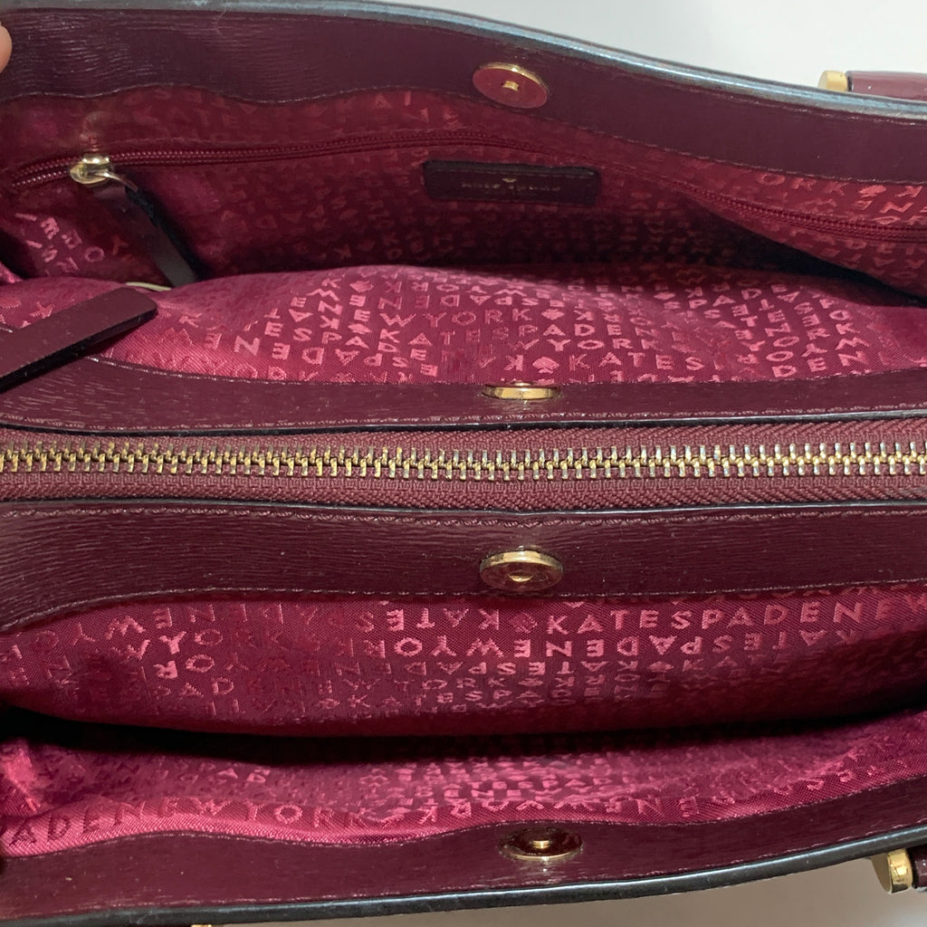 Kate Spade Maroon Leather Satchel | Pre Loved | | Secret Stash