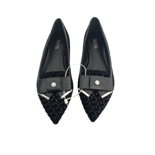 Michael Kors Black Velvet Pointed Monogram Pumps | Brand New |