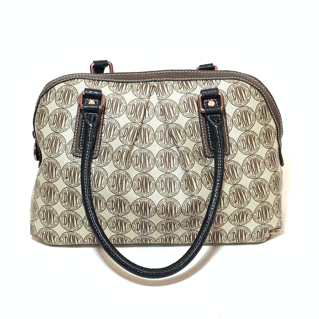 DKNY Active Brown Canvas & Leather Tote | Gently Used |