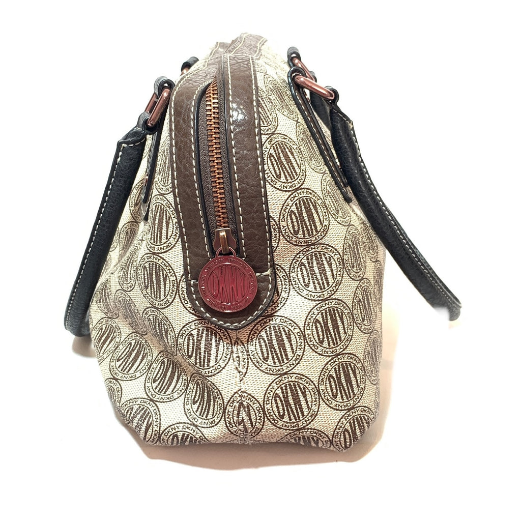 DKNY Active Brown Canvas & Leather Tote | Gently Used |