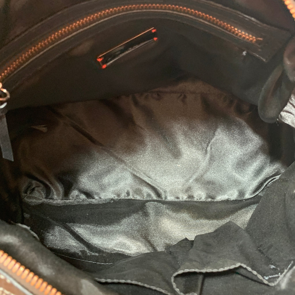 DKNY Active Brown Canvas & Leather Tote | Gently Used |