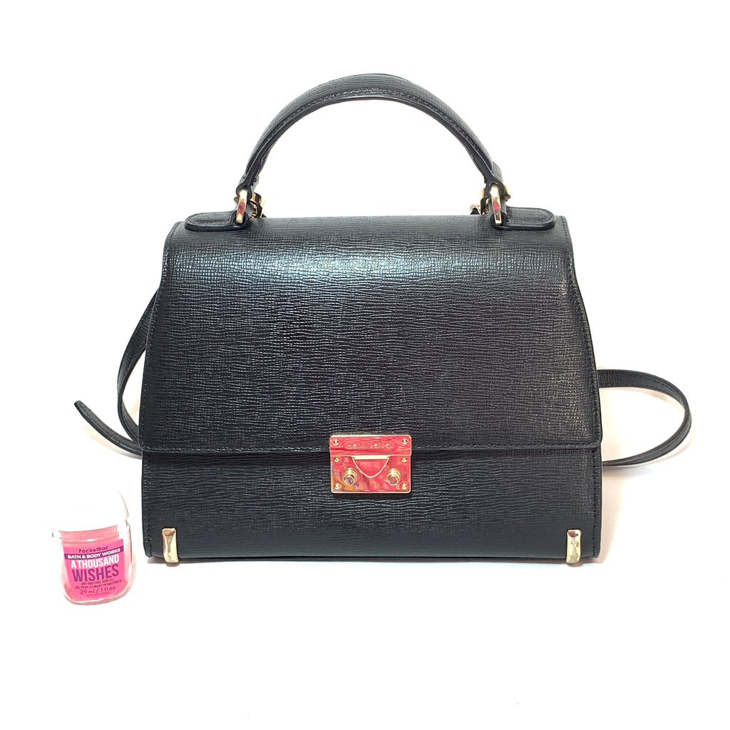 Henri Bendel Black Leather Satchel | Pre Loved |