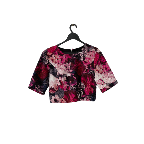 Bardot Cropped Floral Top