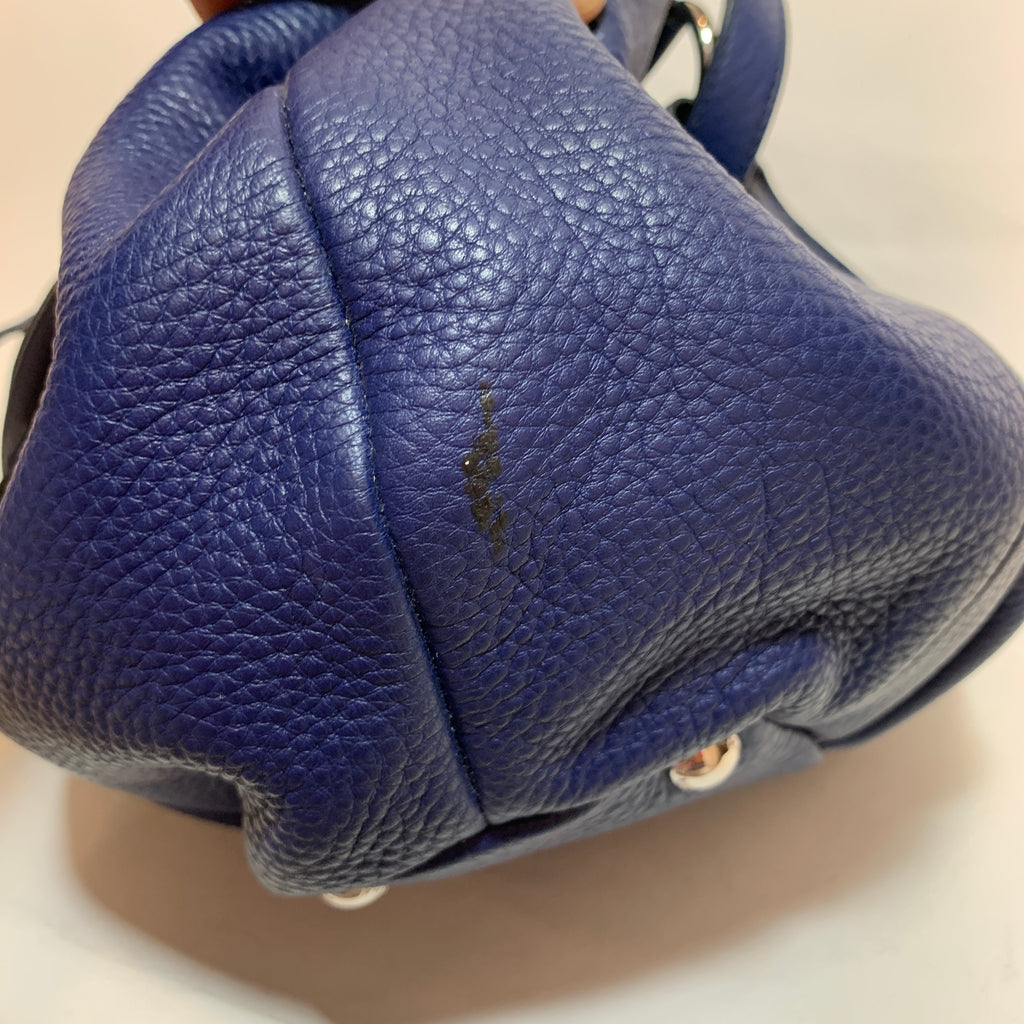 Prada Blue Pebbled Leather Satchel | Gently Used |