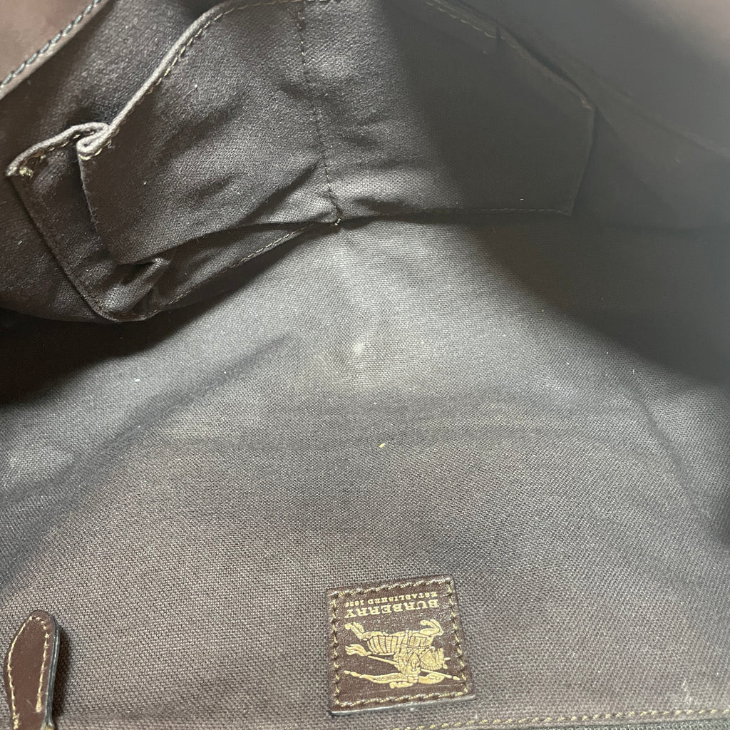 Burberry Haymarket Check & Brown Leather Shoulder Bag | Gently Used |