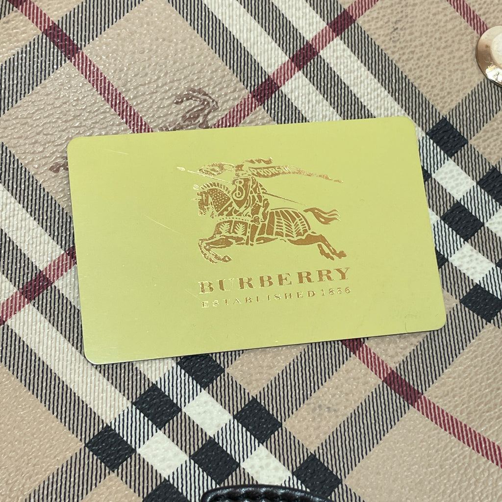 Burberry Haymarket Check & Brown Leather Shoulder Bag | Gently Used |
