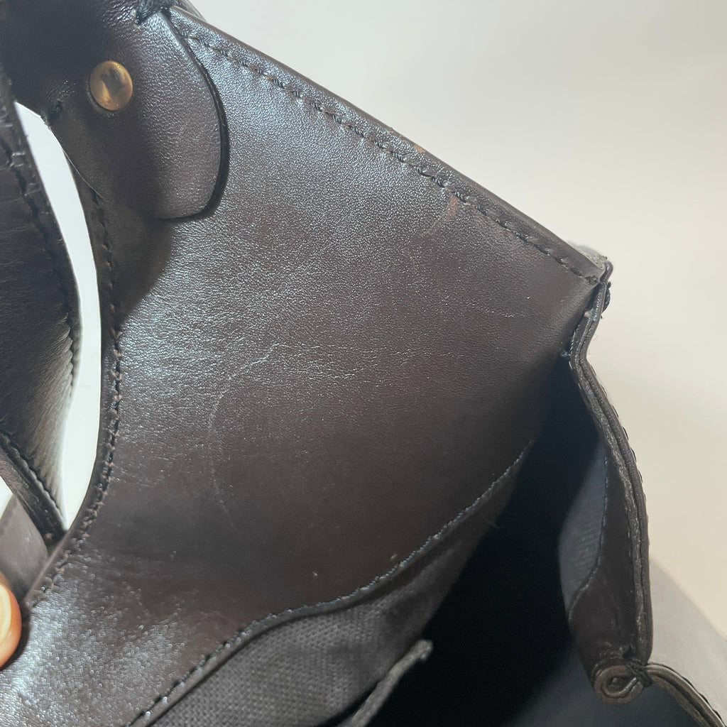 Burberry Haymarket Check & Brown Leather Shoulder Bag | Gently Used |