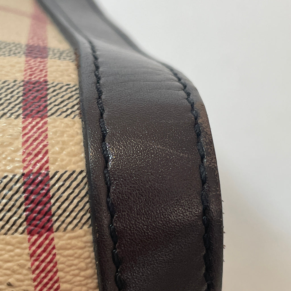 Burberry Haymarket Check & Brown Leather Shoulder Bag | Gently Used |