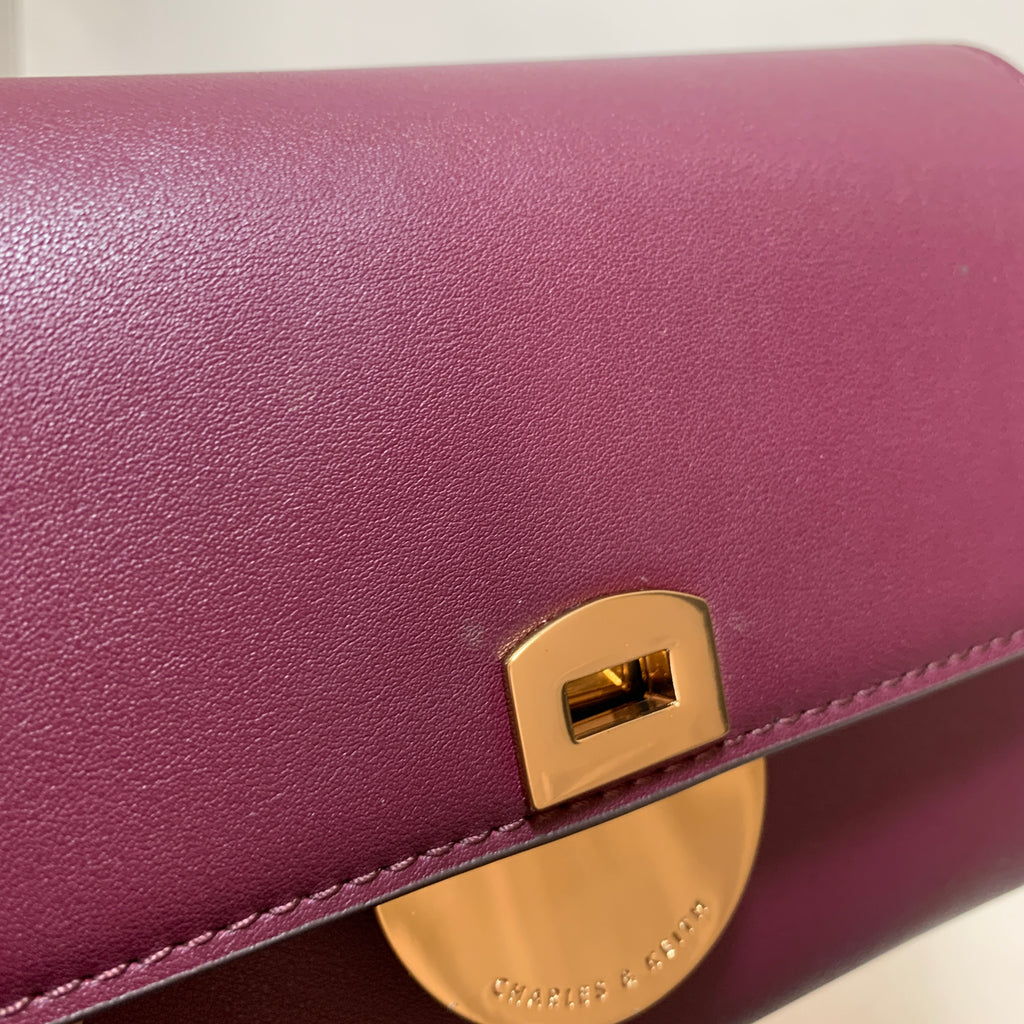 Charles & Keith Burgundy Cross-body Bag | Like New |