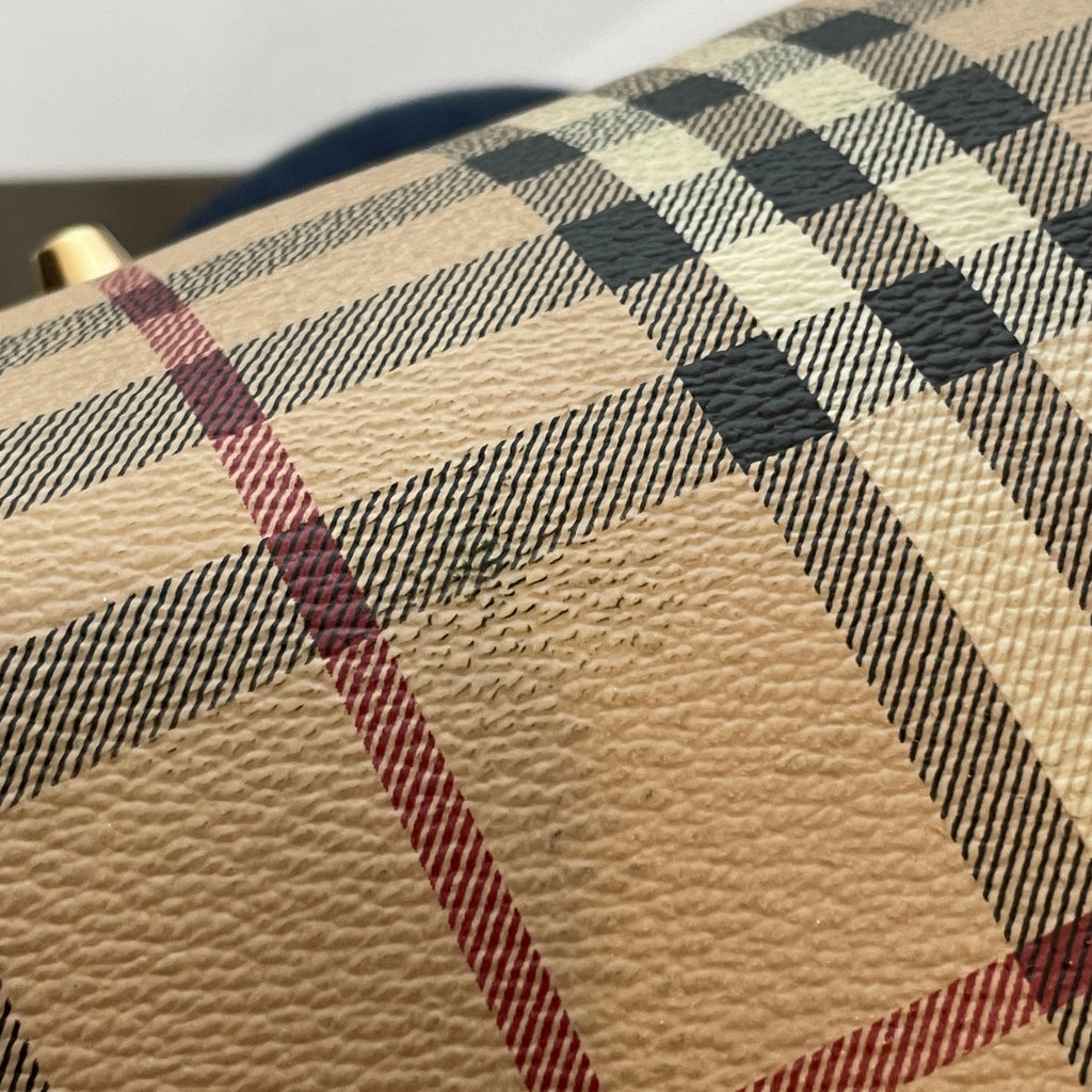 Burberry Haymarket Check & Brown Leather Shoulder Bag | Gently Used |