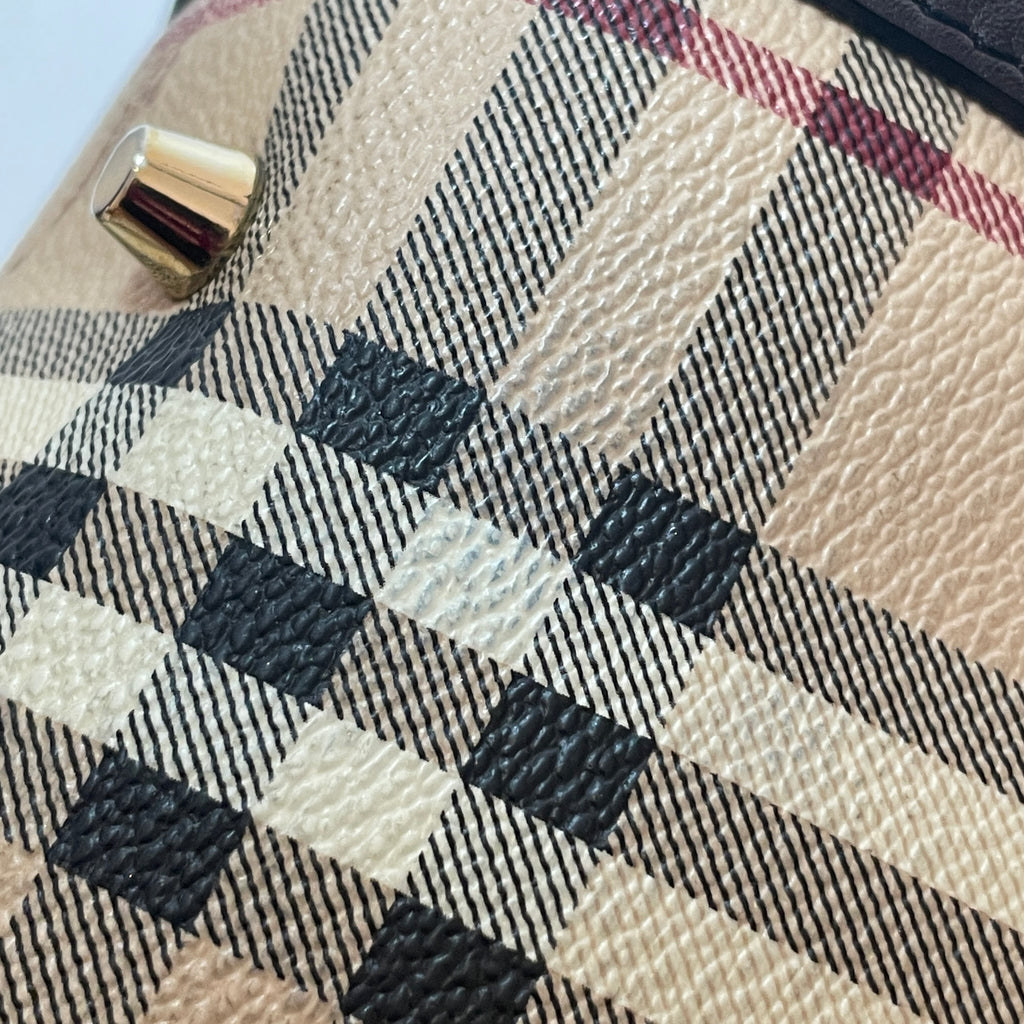 Burberry Haymarket Check & Brown Leather Shoulder Bag | Gently Used |
