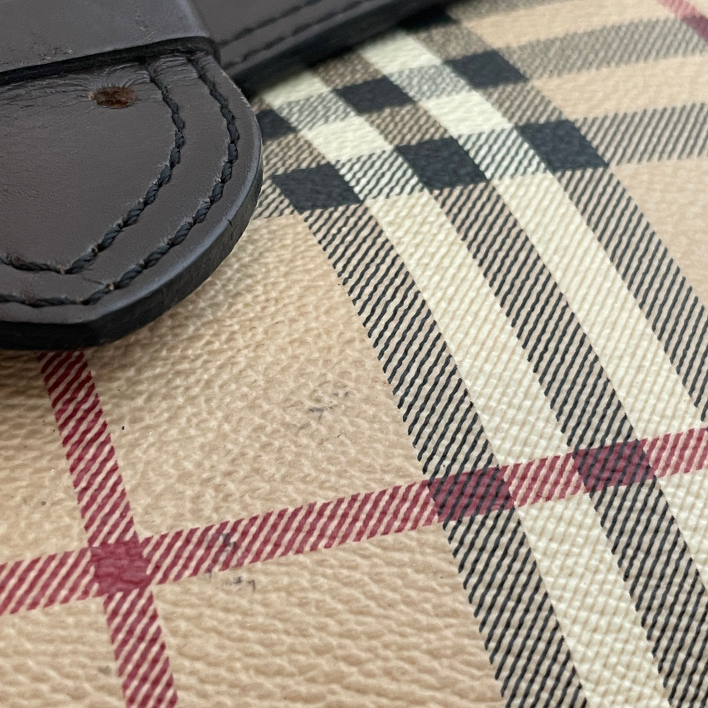 Burberry Haymarket Check & Brown Leather Shoulder Bag | Gently Used |