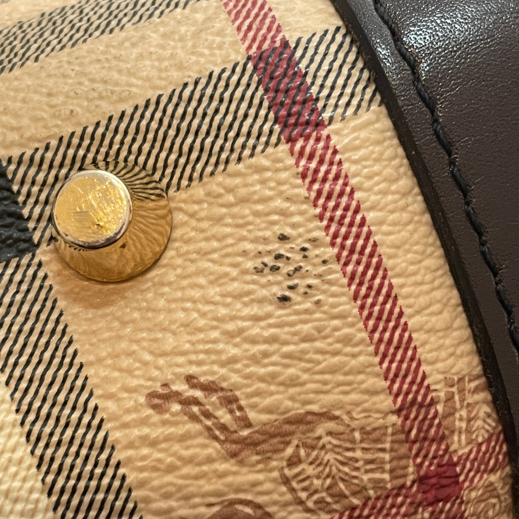 Burberry Haymarket Check & Brown Leather Shoulder Bag | Gently Used |