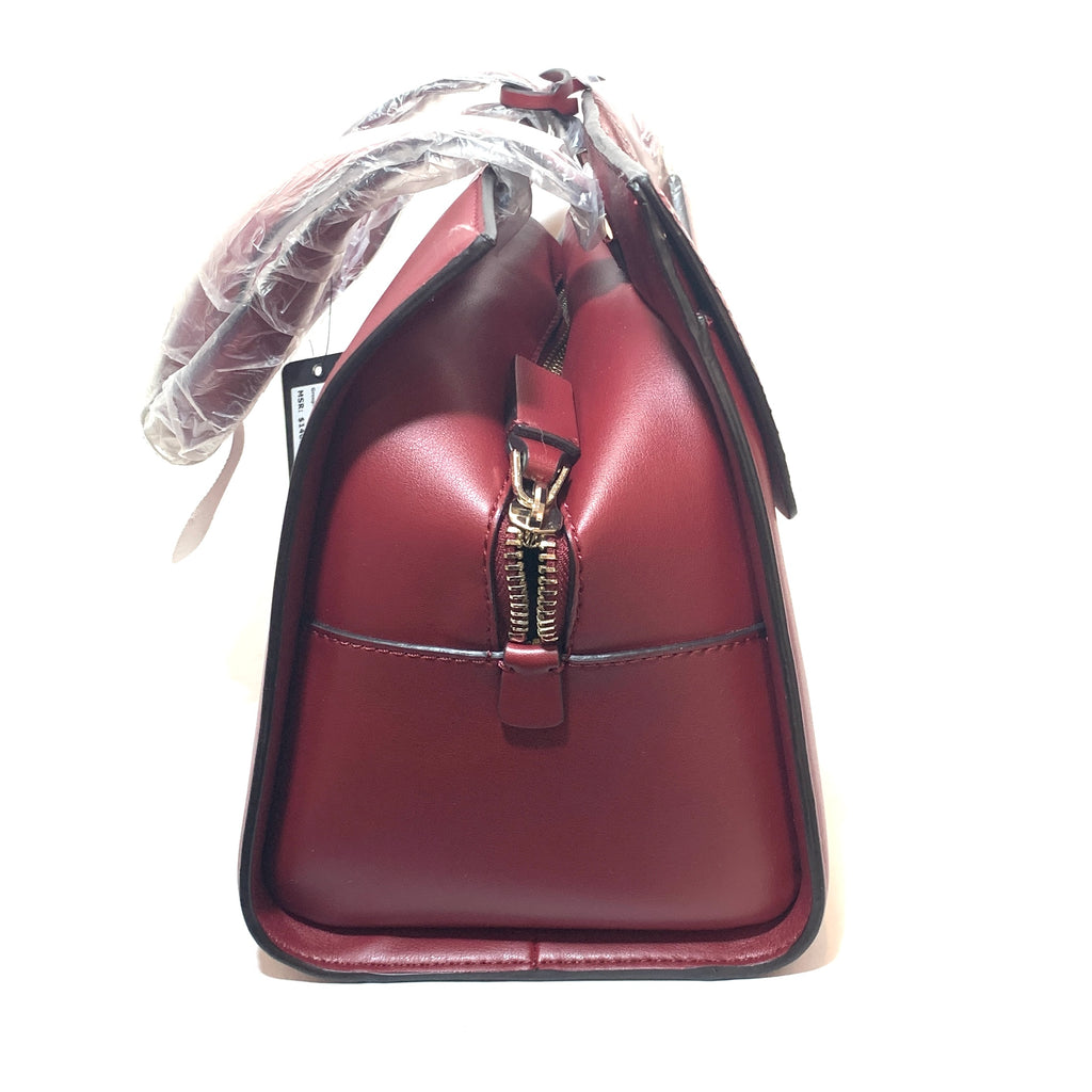Guess "Angela' Maroon Leatherette Shoulder Bag | Brand New |