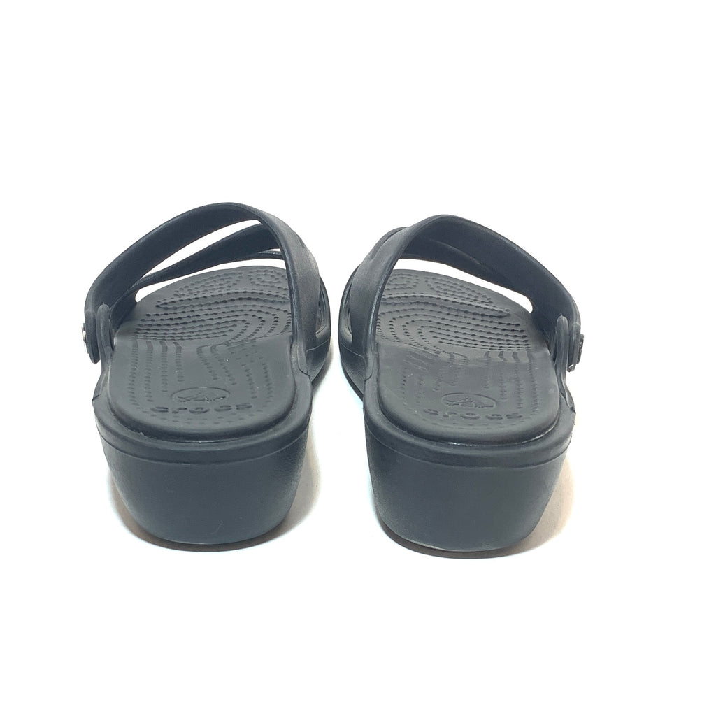 Crocs 'Patricia' Black Strappy Sandals | Gently Used |