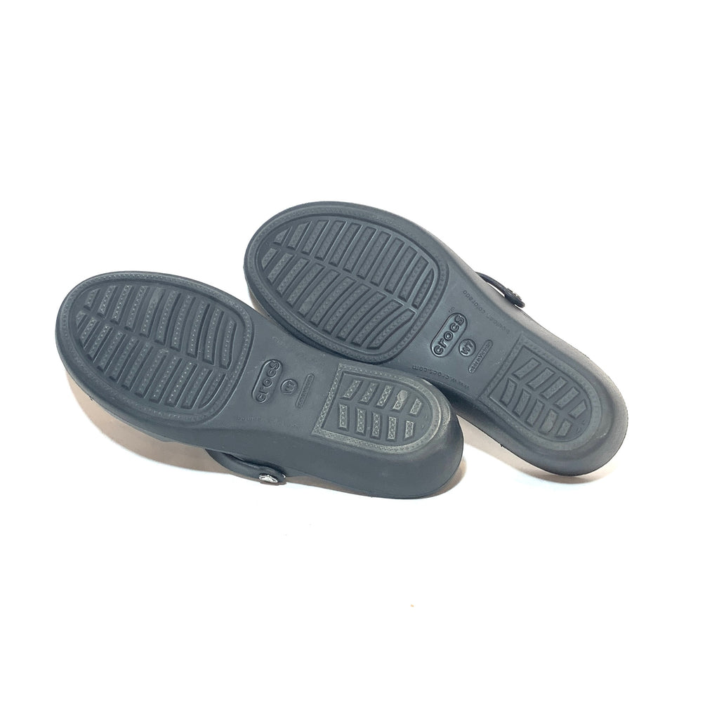 Crocs 'Patricia' Black Strappy Sandals | Gently Used |