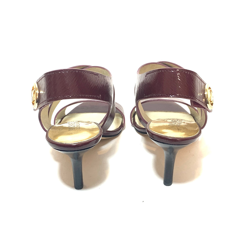 Michael Kors Oxblood Strappy Leather Sandals | Gently Used |