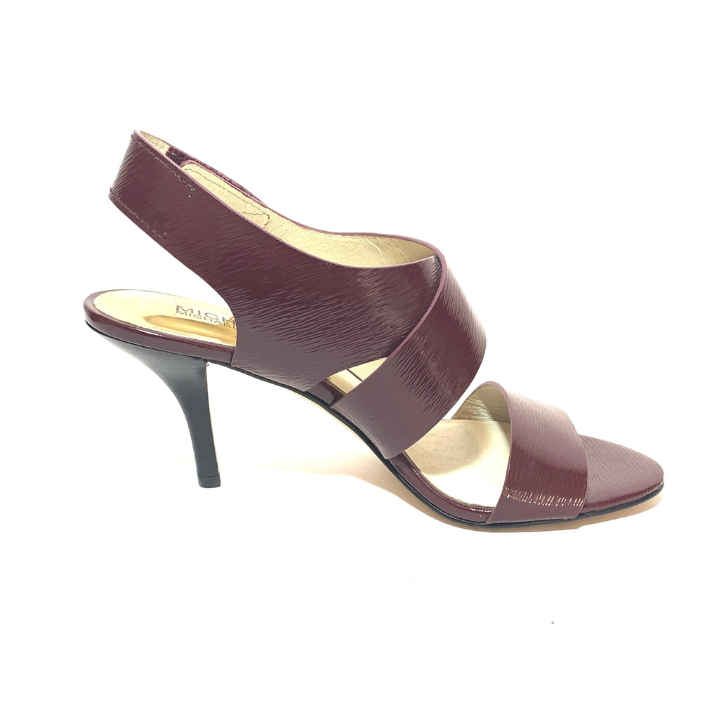 Michael Kors Oxblood Strappy Leather Sandals | Gently Used |
