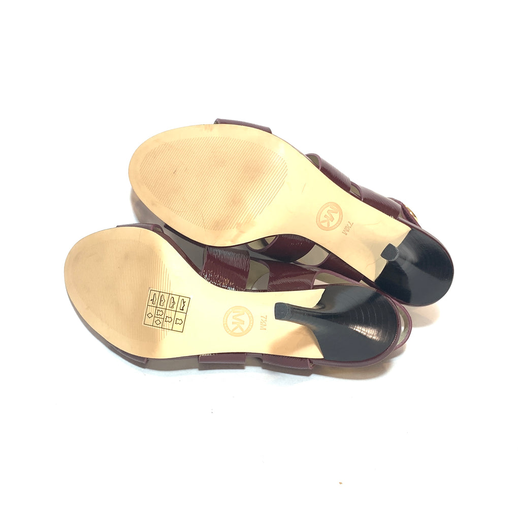 Michael Kors Oxblood Strappy Leather Sandals | Gently Used |