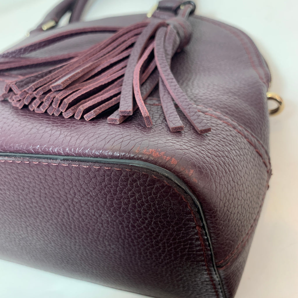 Kate Spade Purple Pebbled Leather Dome Tote  | Pre Loved |