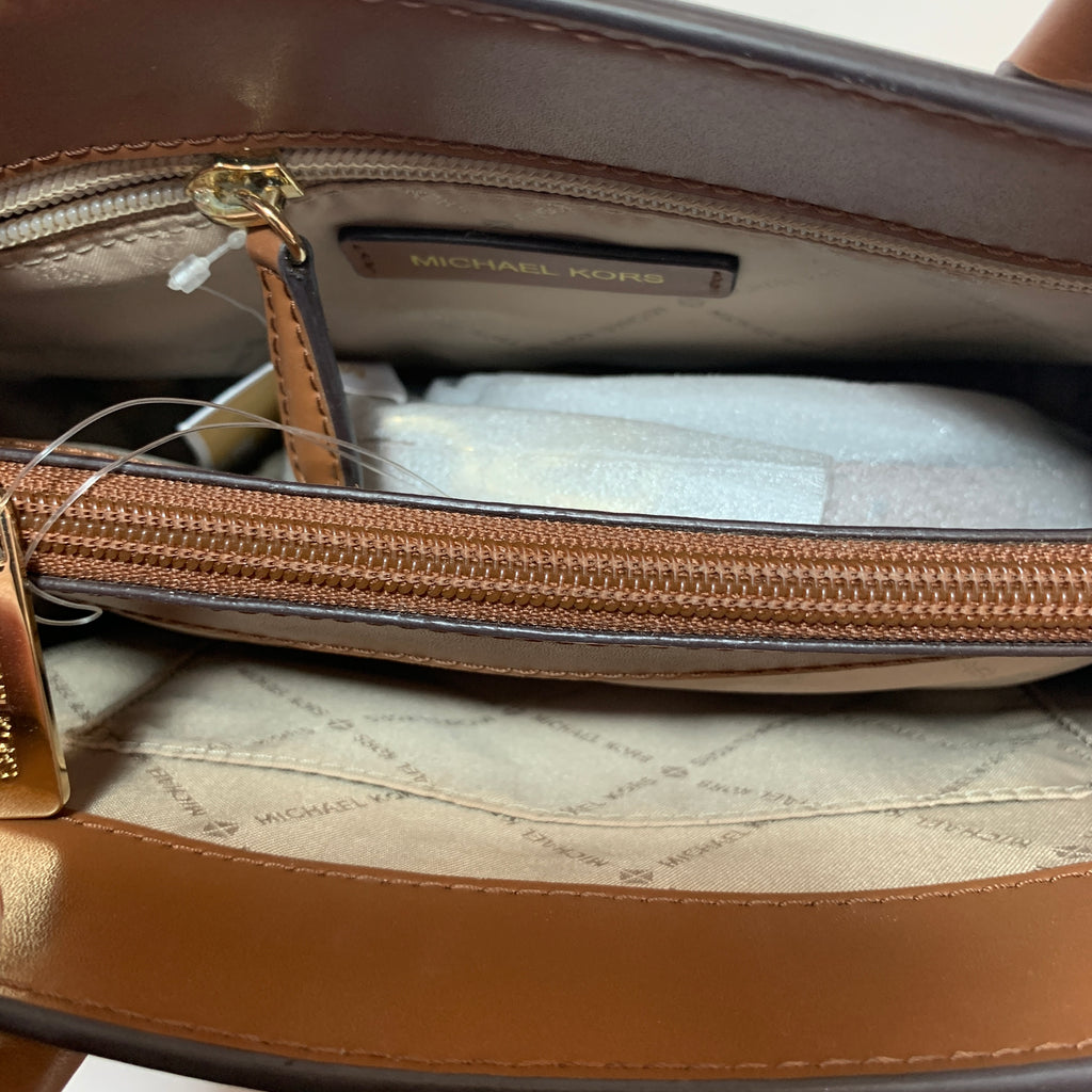 Michael Kors 'Montgomery' Tan Leather Satchel | Brand New |