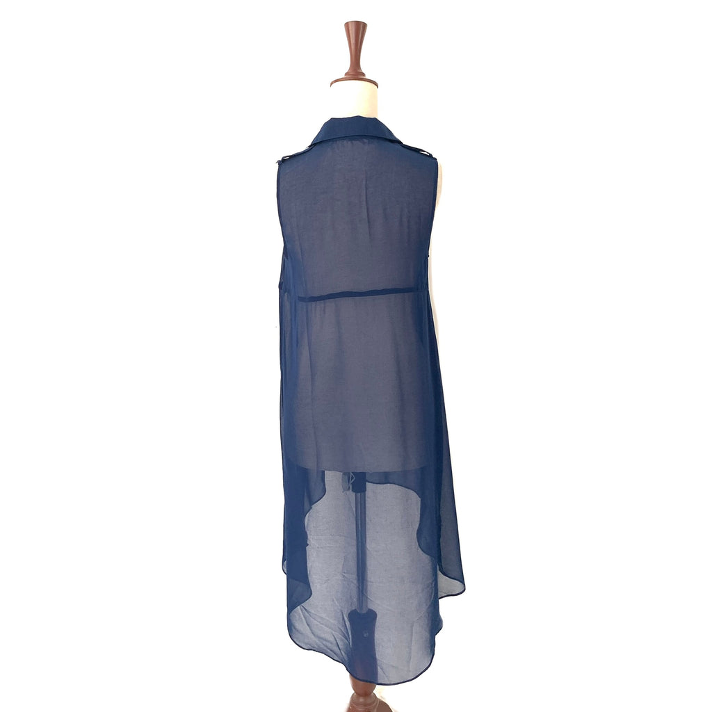 Forever 21 Blue Sleeveless Sheer Midi Dress | Gently Used |