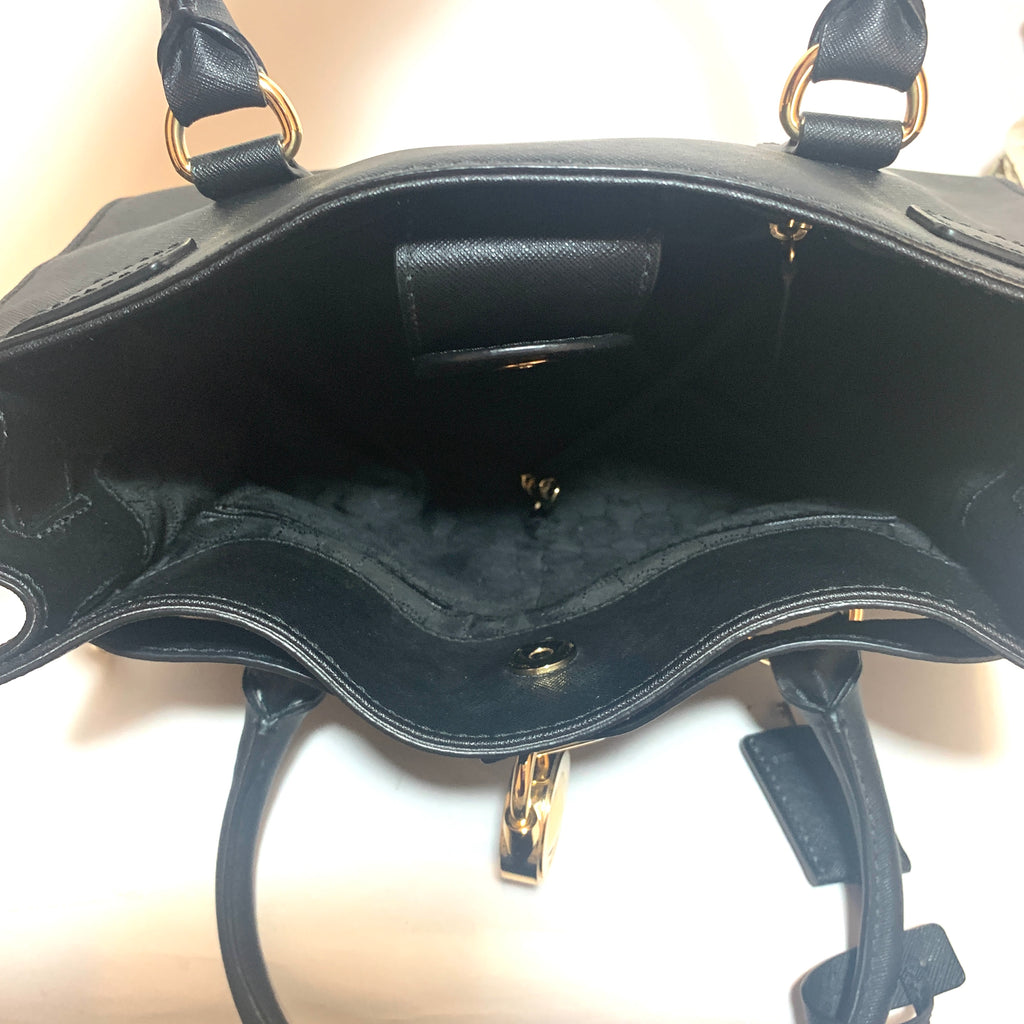 Michael Kors Black Leather Hamilton Lock Satchel | Pre Loved |